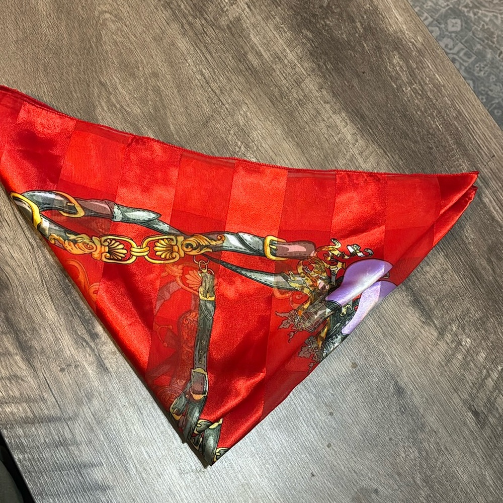 No brand sheer belt print scarf